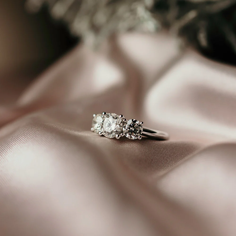 LEAH- Round Trilogy Diamond Ring - Image 3